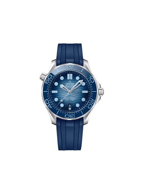 Watch Straps Bracelet en caoutchouc bleu Seamaster Diver 